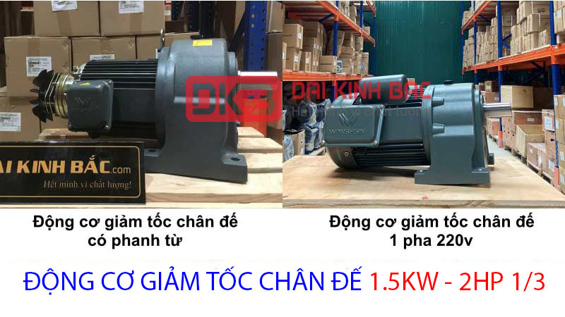 động cơ giảm tốc chân đế 1.5kw 2hp 1.3