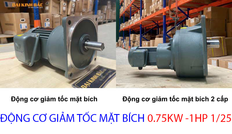 động cơ gairm tốc mặt bích 0.75kw 1hp 1.25
