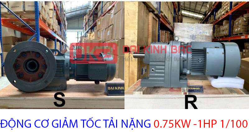 động cơ giảm tốc tải nặng 0.75kw 1hp 1.100