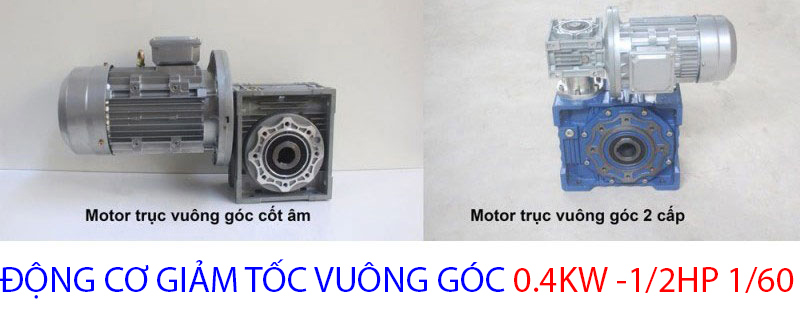 động cơ giảm tốc vuông góc 0.4kw 1.2hp 1.60