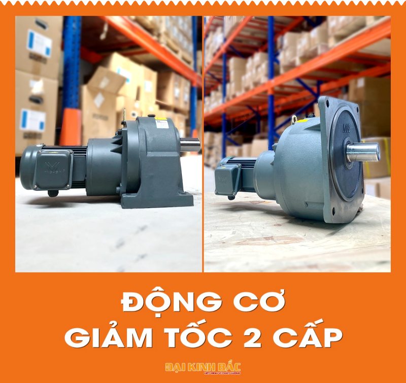 Động cơ giảm tốc 2 cấp