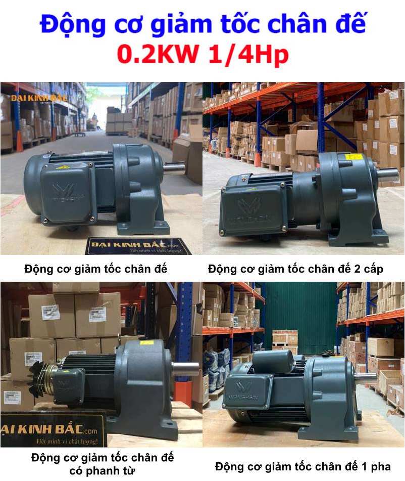 Động cơ giảm tốc chân đế 0.2KW