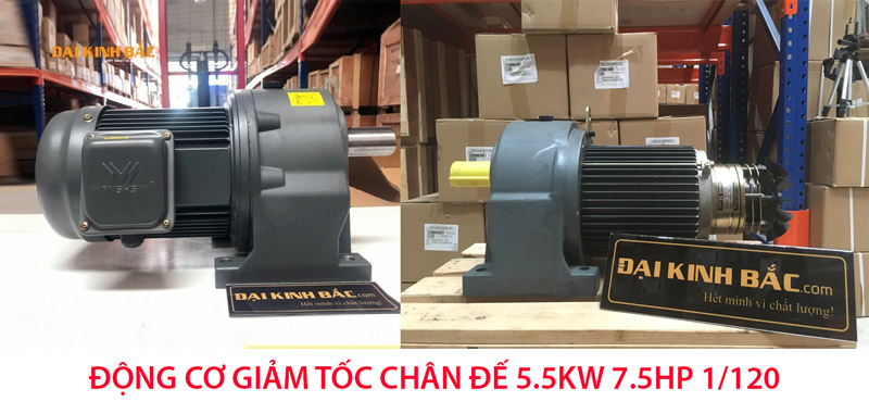 động cơ giảm tốc 5.5kw 7.5hp 1/120