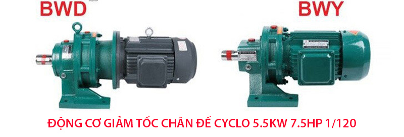 động cơ giảm tốc 5.5kw 7.5hp 1/120