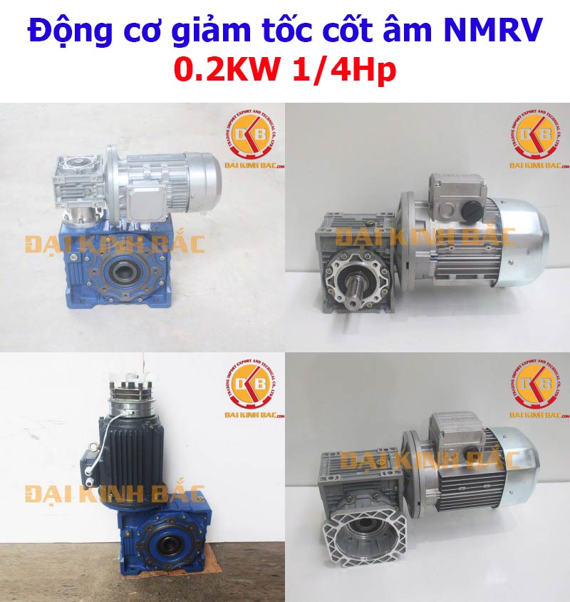 Động cơ giảm tốc cốt âm NMRV 0.2KW 1/4Hp