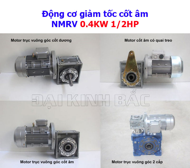 Động cơ giảm tốc cốt âm NMRV 0.4Kw 1/2HP