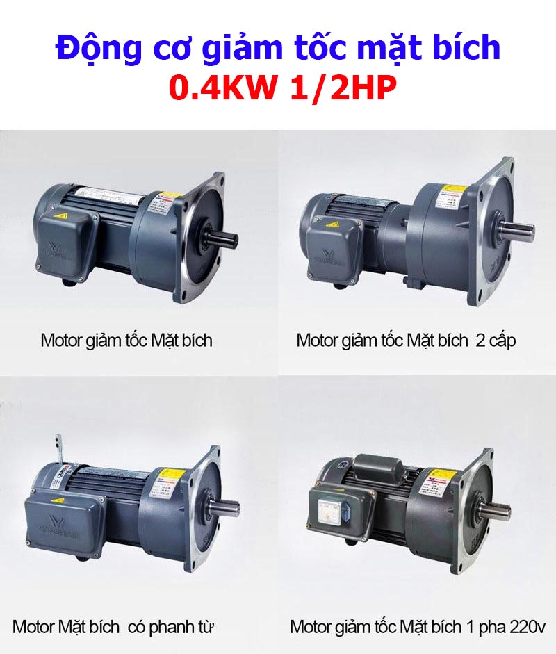 Động cơ giảm tốc mặt bích 0.4Kw 1/2Hp