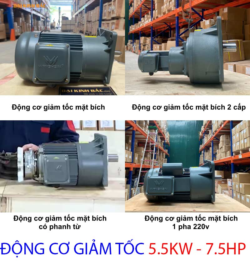 động cơ giảm tốc mặt bích 5.5kw 7.5hp