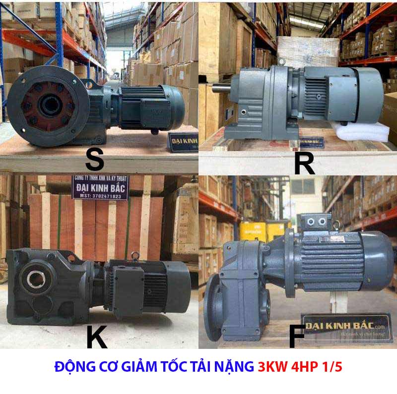 động cơ giảm tốc 3kw 4hp 1/5
