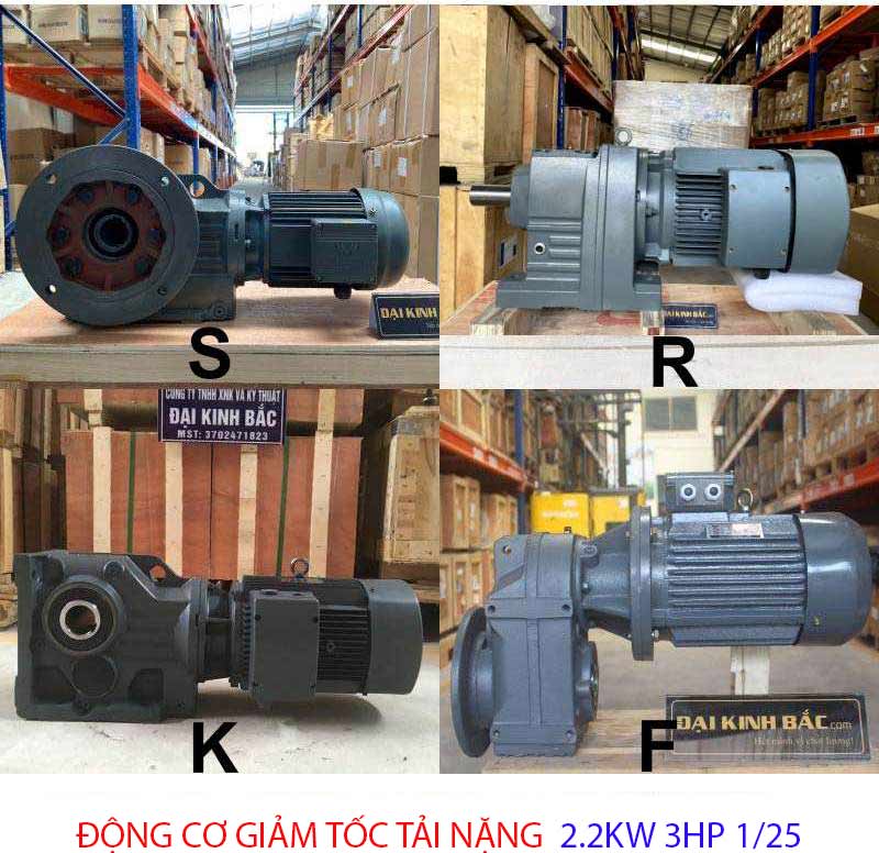 động cơ giảm tốc 2.2kw 3hp 1/25