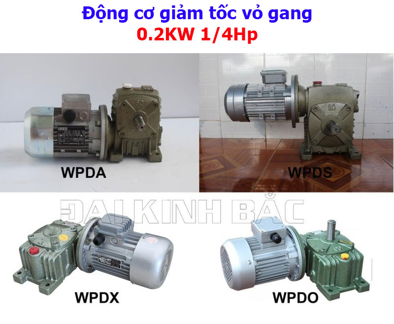 Động cơ giảm tốc vỏ gang 0.2KW 1/4Hp
