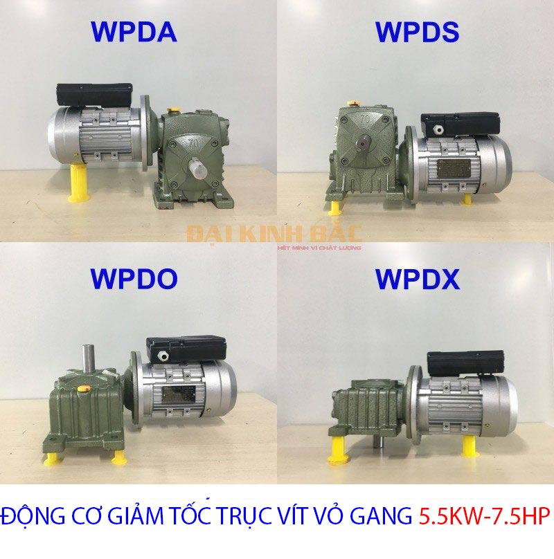 dong co giam toc truc vit vo gang 5.5kw 7.5hp