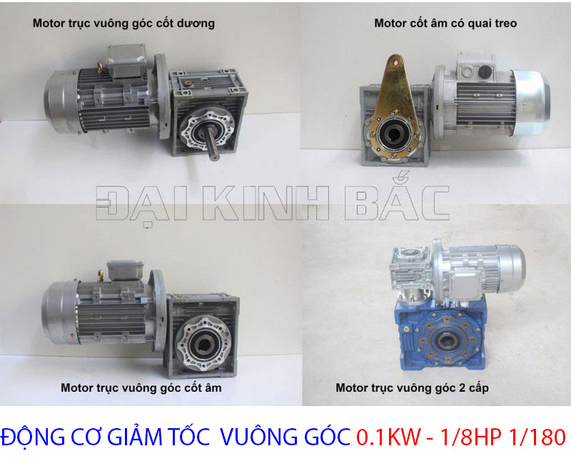 động cơ giảm tốc vuông góc 0.1kw 1.8hp 1.180