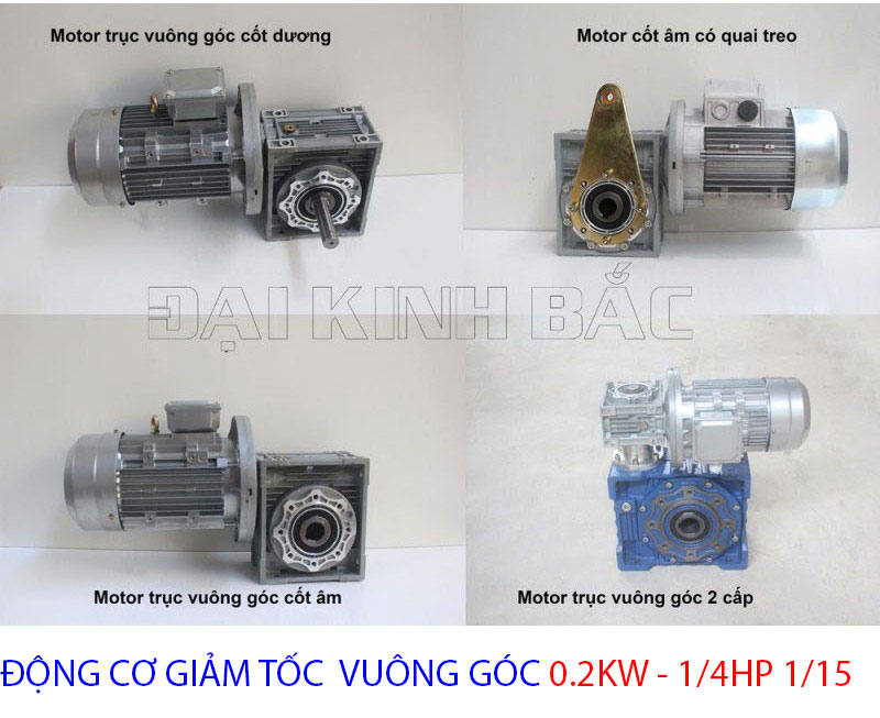 động cơ giảm tốc vuông góc 0.2kw 1.4hp 1.15