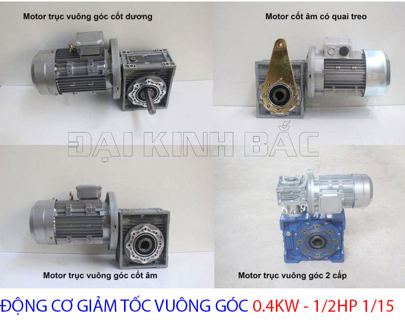 động cơ giảm tốc vuông goc 0.4kw 1.2hp 1.15