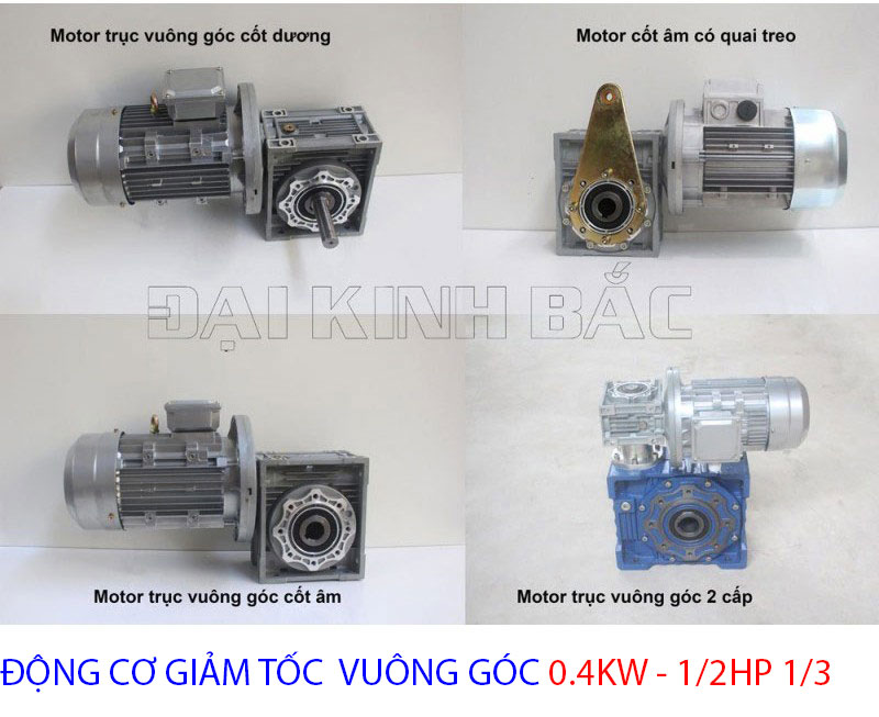 dong co giam toc vuong goc 0.4kw 1.2hp 1.3