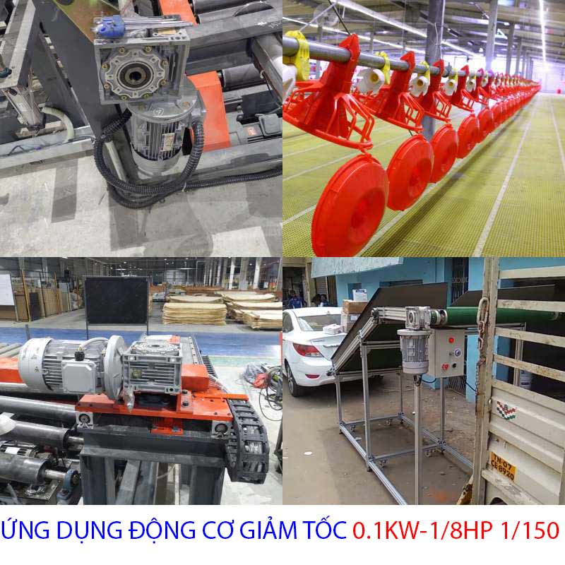 ứng dụng động cơ giảm tốc 0.1kw 1.8hp 1.150