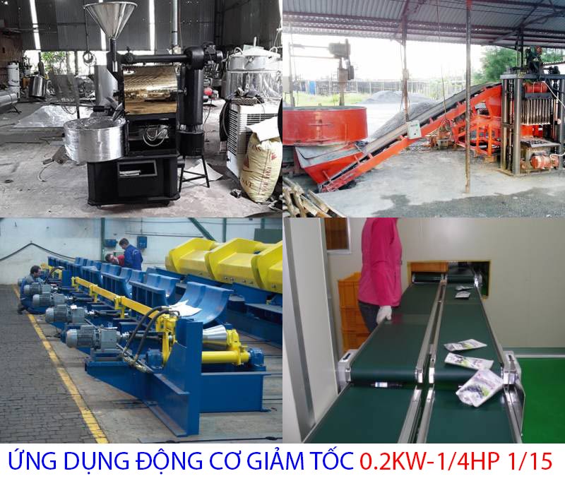 ứng dụng động cơ giảm tốc 0.2kw 1.4hp 1.15