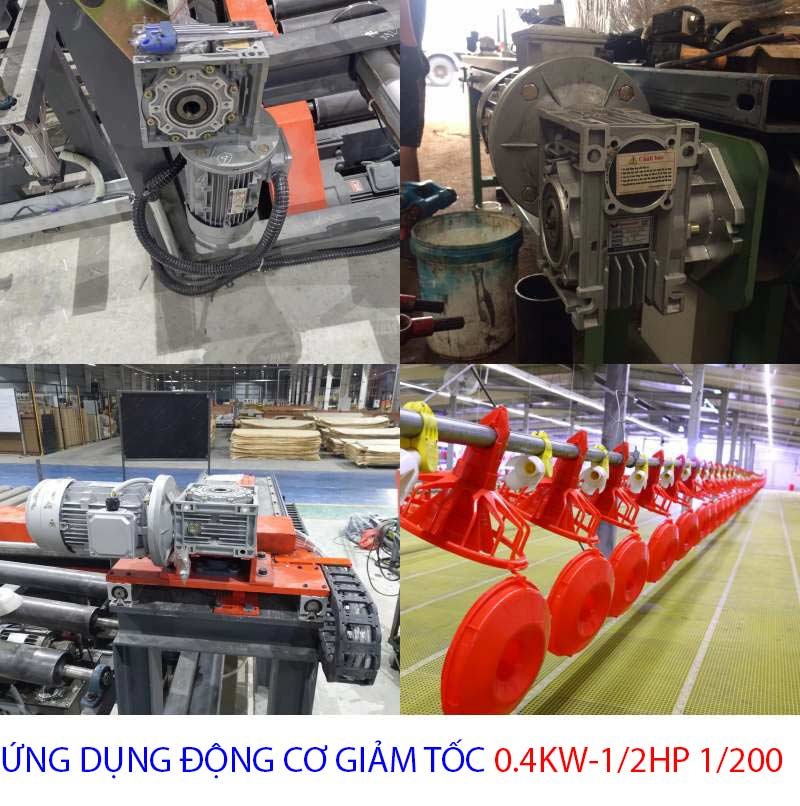 ứng dụng động cơ giảm tốc 0.4kw 1.2hp 1.200
