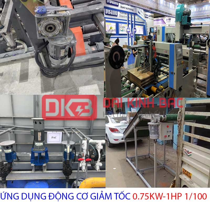 ứng dụng động cơ giảm tốc 0.75kw 1hp 1.100