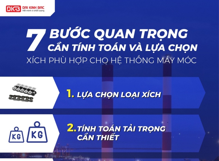 7 BƯỚC QUAN TRỌNG CẦN TÍNH TOÁN VÀ LỰA CHỌN XÍCH PHÙ HỢP CHO HỆ THỐNG MÁY MÓC