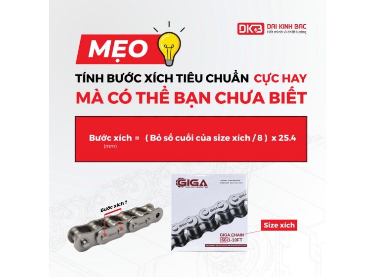 MẸO TÍNH BƯỚC XÍCH TIÊU CHUẨN CỰC HAY MÀ CÓ THỂ BẠN CHƯA BIẾT